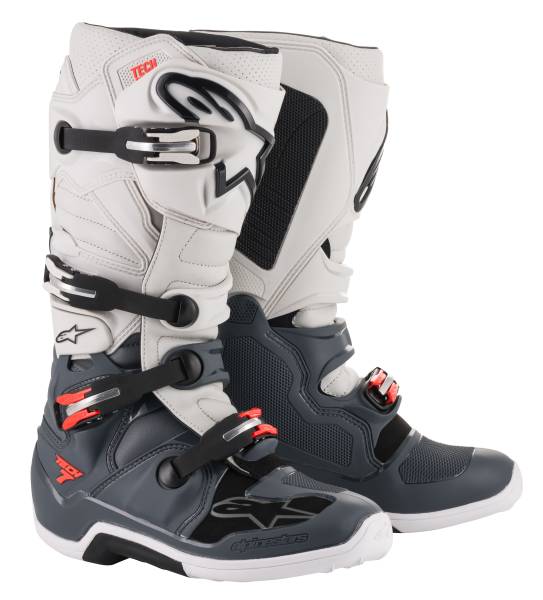 ALPINESTARS - TECH 7 BOOTS DARKGRY/LGHTGRY/RED SZ 05 - Image 1