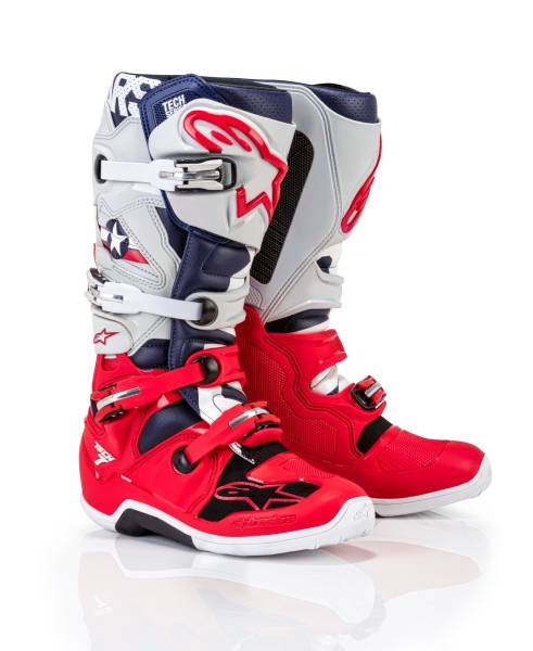 ALPINESTARS - TECH 7 FIVE STAR LE BOOTS COOL GREY/ RED SZ 09 - Image 1