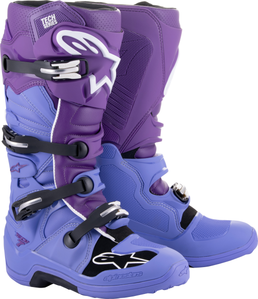 ALPINESTARS - TECH 7 BOOTS DOUBLE PURPLE/WHT SZ 6 - Image 1