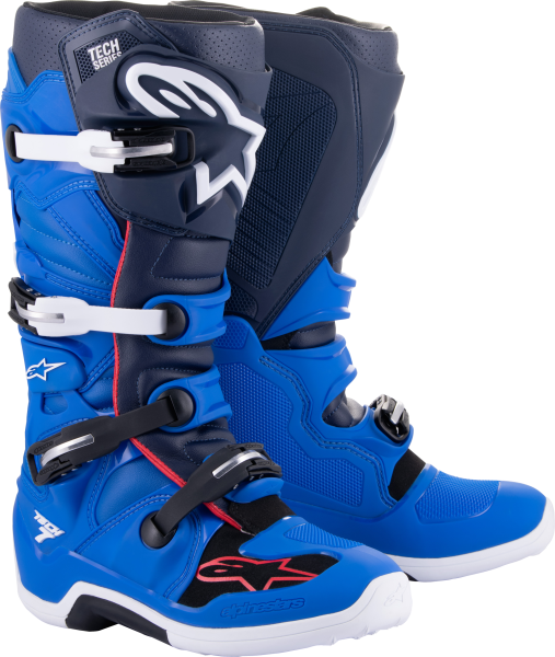 ALPINESTARS - TECH 7 BOOTS ALPINE BU/NGT NVY/BT RD SZ 5 - Image 1