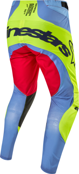 ALPINESTARS - TECHSTAR OCURI PANTS LT BLU/YLW FLUO/RD BRRY SZ 28 - Image 1