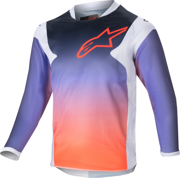 ALPINESTARS - KIDS RACER - GRAPHIC 1 JERSEY LT GREY/HOT ORNG/BLACK 2XS - Image 1