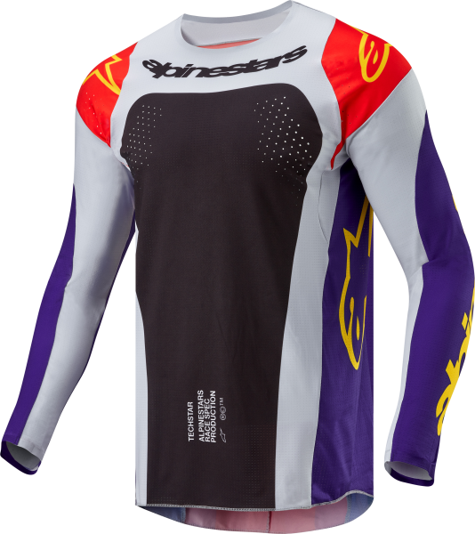 ALPINESTARS - TECHSTAR OCURI JERSEY HOT ORANGE/PURPLE/BLACK 2X - Image 1