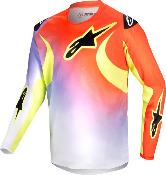 ALPINESTARS - YOUTH RACER LUCENT JERSEY WHITE/NEON RED/YELLOW FLUO LG - Image 1