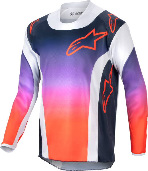 ALPINESTARS - YOUTH RACER HOEN JERSEY LIGHT GREY/HOT ORANGE/BLACK LG - Image 1