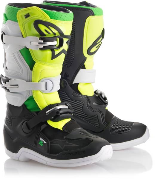 ALPINESTARS - TECH 7S PRODIGY BOOTS BLACK/WHITE/YELLOW SZ 04 - Image 1