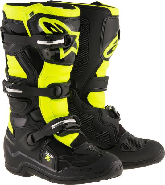 ALPINESTARS - TECH 7S BOOTS BLACK/YELLOW SZ 02 - Image 1