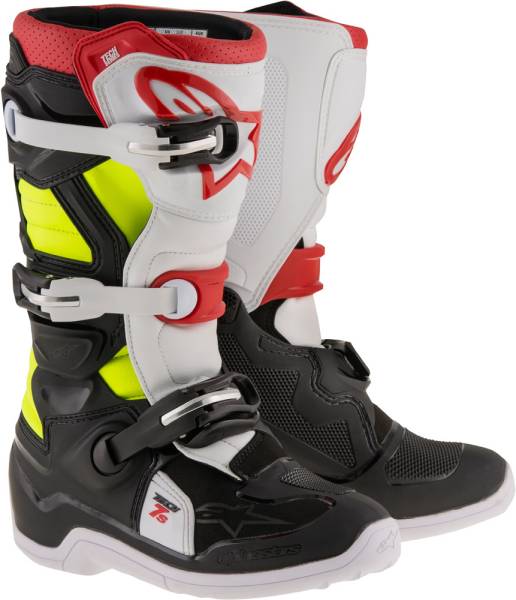 ALPINESTARS - TECH 7S BOOTS BLACK/RED/YELLOW SZ 02 - Image 1