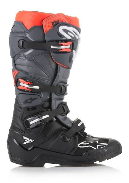 ALPINESTARS - TECH 7 ENDURO BOOTS BLACK/GREY/RED SZ 07 - Image 1