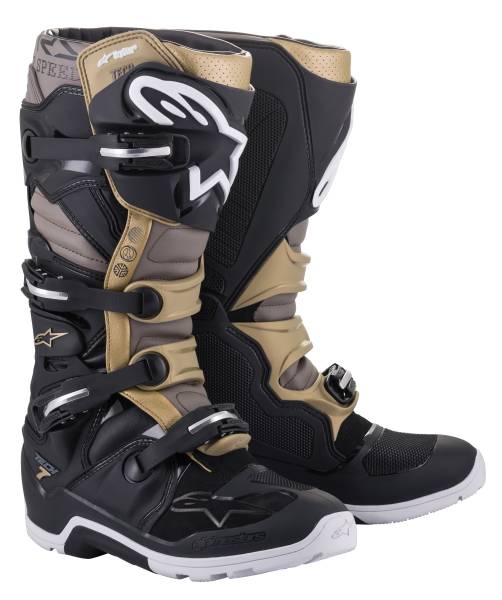 ALPINESTARS - TECH 7 ENDURO DS BOOTS BLACK/GREY/GOLD SZ 07 - Image 1