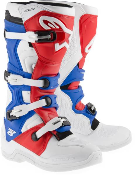 ALPINESTARS - TECH 5 BOOTS WHITE/RED/BLUE SZ 05 - Image 1