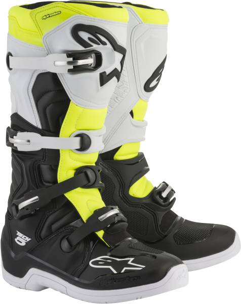 ALPINESTARS - TECH 5 BOOTS BLACK/WHITE/YELLOW SZ 05 - Image 1