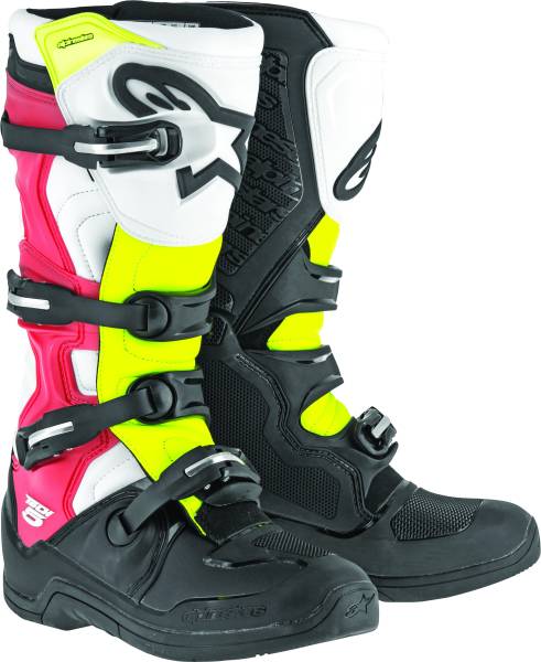 ALPINESTARS - TECH 5 BOOTS BLACK/WHITE/RED/YELLOW SZ 05 - Image 1