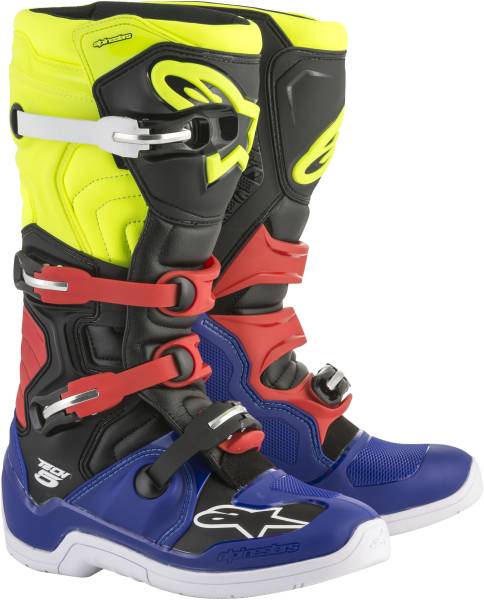 ALPINESTARS - TECH 5 BOOTS BLUE/BLACK/YELLOW SZ 05 - Image 1