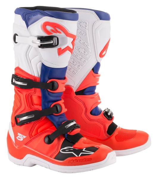 ALPINESTARS - TECH 5 BOOTS RED/BLUE/WHITE SZ 05 - Image 1