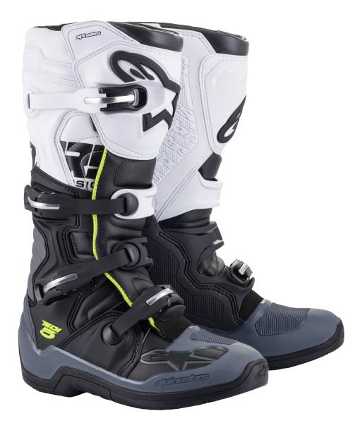 ALPINESTARS - TECH 5 BOOTS BLACK/DARK GREY/ WHITE SZ 05 - Image 1