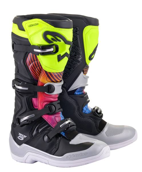 ALPINESTARS - TECH 5 BRAAP20 BOOTS BLACK/PURPLE SWIRLS SZ 09 - Image 1