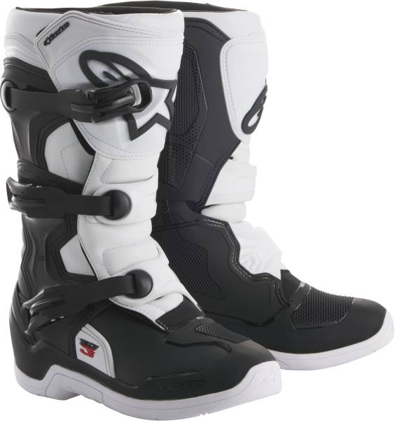 ALPINESTARS - TECH 3S BOOTS BLACK/WHITE SZ 02 - Image 1