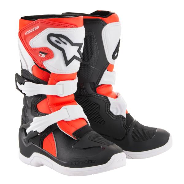 ALPINESTARS - TECH 3S BOOTS BLACK/WHITE/RED SZ 01 - Image 1