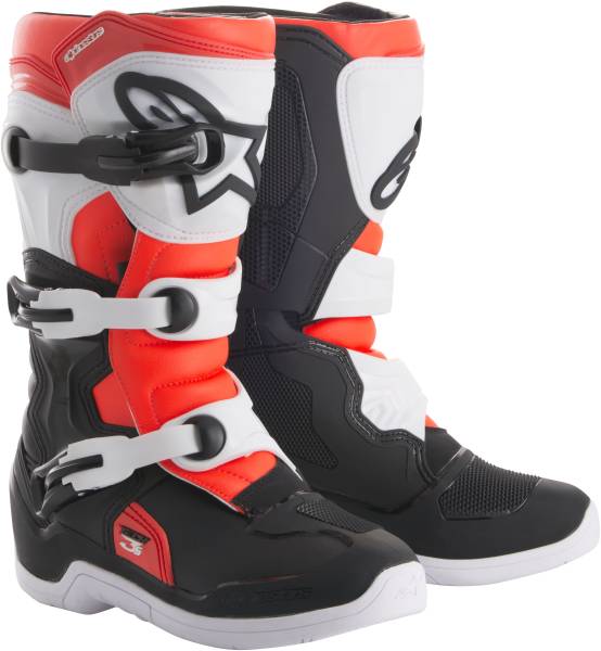 ALPINESTARS - TECH 3S BOOTS BLACK/WHITE/RED SZ 02 - Image 1