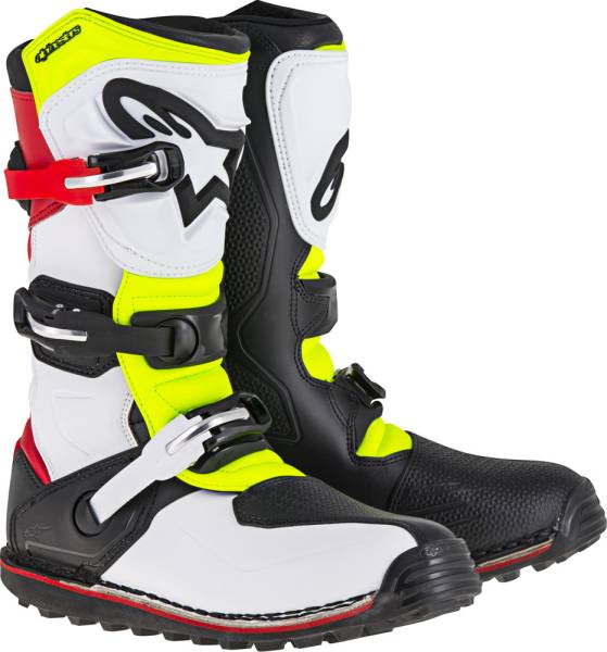 ALPINESTARS - TECH-T BOOTS WHITE/RED/YELLOW/BLACK SZ 05 - Image 1