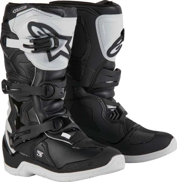 ALPINESTARS - TECH 3S YOUTH BOOTS WHITE/BLACK SZ 2 - Image 1