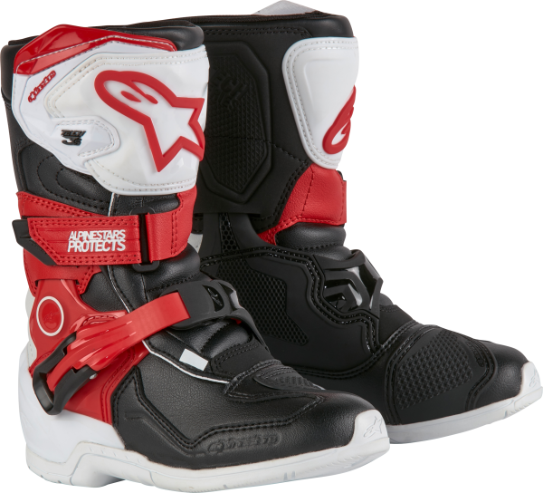 ALPINESTARS - TECH 3S KIDS BOOTS WHITE/BLK/BT RED SZ 1 - Image 1