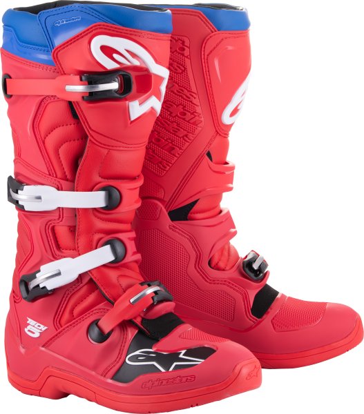 ALPINESTARS - TECH 5 BOOTS BT RD/DK RD/ALPINE BLU SZ 5 - Image 1