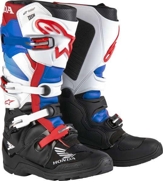 ALPINESTARS - HONDA TECH 7 ENDURO DRYSTAR BLK/WHT/BLU/BR RED SZ 5 - Image 1