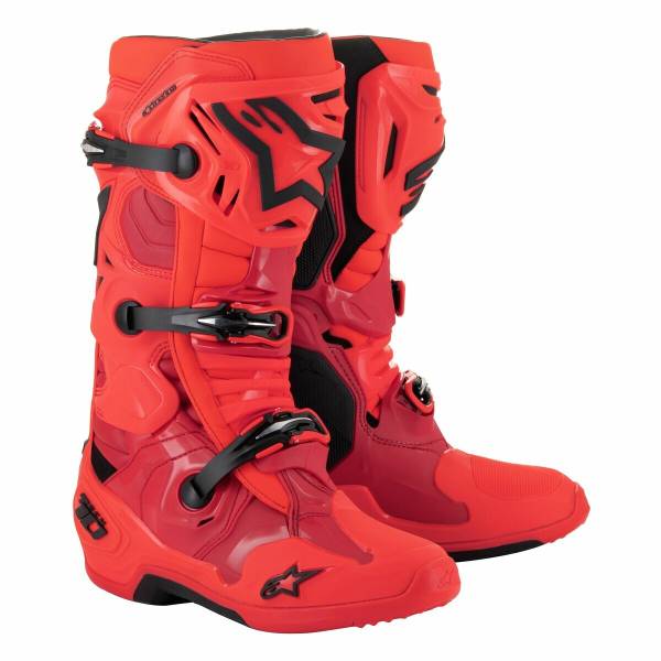 ALPINESTARS - TECH 10 LE BOOTS RED FLUO/BRIGHT RED/BLACK 8 - Image 1