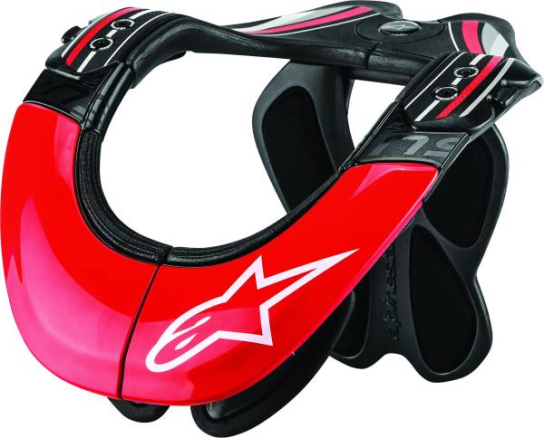 ALPINESTARS - BNS TECH CARBON NECK SUPPORT ANTHRACITE/RED/WHITE XS-MD - Image 1