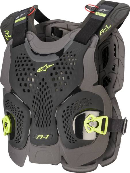 ALPINESTARS - A-1 PLUS CHEST PROTECTOR BLK/ANTH/FLUO YLW MD/LG - Image 1