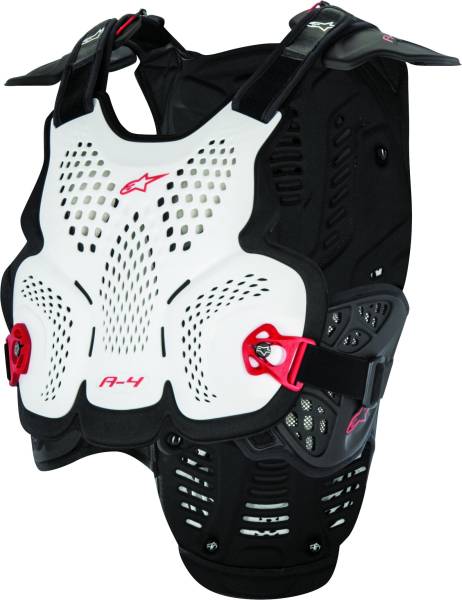 ALPINESTARS - A-4 CHEST PROTECTOR WHITE/BLACK/RED XS/SM - Image 1