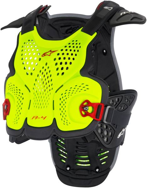 ALPINESTARS - A-4 BLACKJACK CHEST PROTECTOR YELLOW/FLUORESCENT RED MD/LG - Image 1