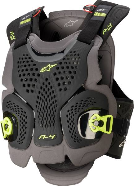 ALPINESTARS - A-4 MAX CHEST PROTECTOR BLK/ANTH/FLUO YLW XS/SM - Image 1