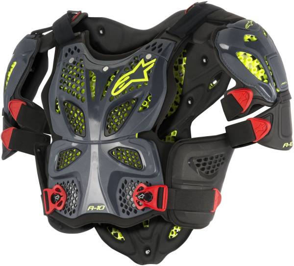 ALPINESTARS - A-10 FULL CHEST PROTECTOR ANTHRACITE/RED MD/LG - Image 1