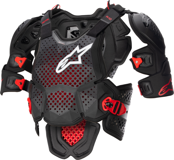 ALPINESTARS - A-10 V2 FULL CHEST PROTECTOR ANTHRACITE/BLACK/RED XS/SM - Image 1