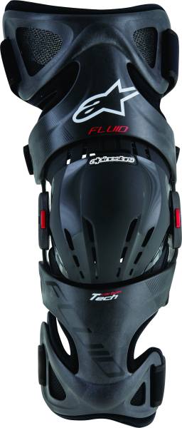 ALPINESTARS - FLUID TECH CARBON KNEE BRACE SET BLACK/RED/WHITE SM-LG - Image 1