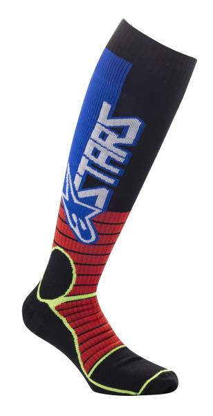 ALPINESTARS - MX PRO SOCKS BURNT RED/YELLOW FLUO/BLUE SM - Image 1