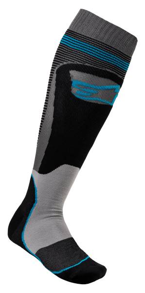 ALPINESTARS - MX PLUS-1 SOCKS BLACK/CYAN SMALL - Image 1