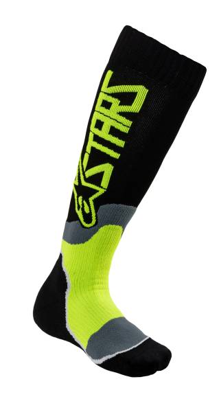 ALPINESTARS - MX PLUS-2 SOCKS BLACK/YELLOW FLUO LARGE - Image 1