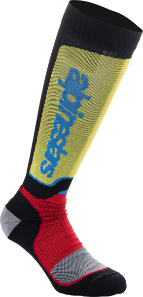 ALPINESTARS - MX PLUS SOCKS BLACK/RED/LT BLUE SM - Image 1