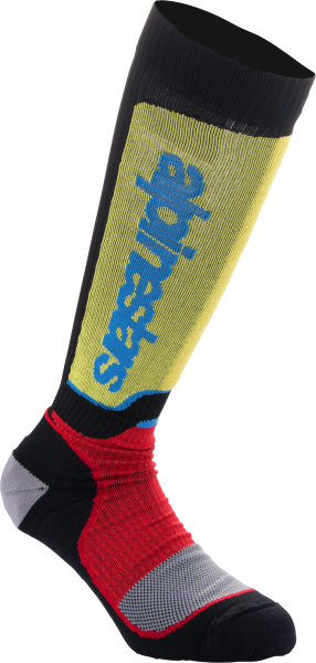 ALPINESTARS - YOUTH MX PLUS SOCKS BLACK/RED/LT BLUE MD/LG - Image 1