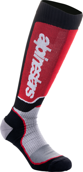 ALPINESTARS - MX PLUS SOCKS BLACK/GREY/RED SM - Image 1