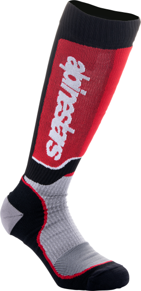 ALPINESTARS - YOUTH MX PLUS SOCKS BLACK/GREY/RED MD/LG - Image 1