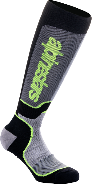 ALPINESTARS - MX PLUS SOCKS BLK/GREY/YLW FLUO SM - Image 1