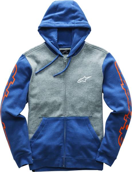 ALPINESTARS - MACHINE FLEECE HOODIE GREY/BLUE 2X - Image 1