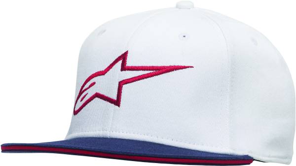 ALPINESTARS - AGELESS FLAT BILL HAT WHITE/RED LG/XL - Image 1