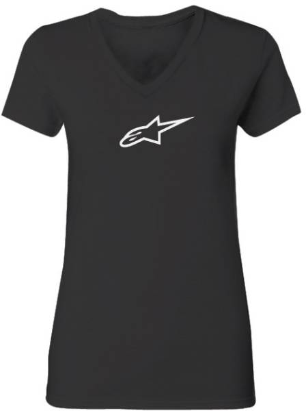 ALPINESTARS - WOMENS AGELESS V-NECK TEE BLACK 2X - Image 1