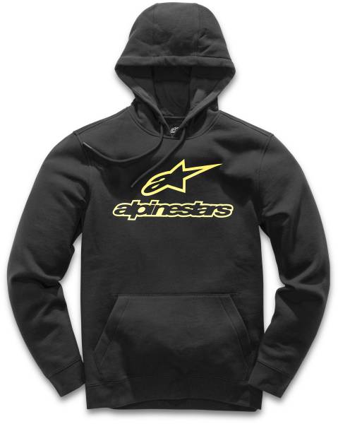 ALPINESTARS - ALWAYS FLEECE HOODIE BLACK/YELLOW 2X - Image 1